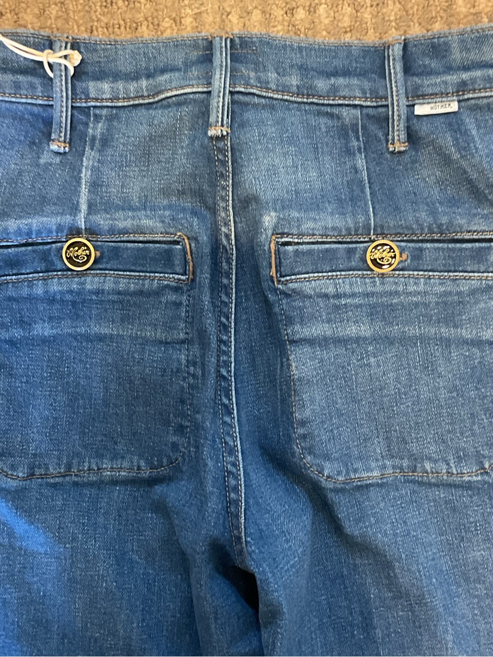 MOTHER jeans womens stashed hustler roller sneak nwt 23 denim 70s zip fly pocket - Picture 8 of 14